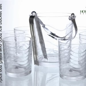9 pc ice bucket set- wave-Gift Box