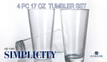 4 pc 17oz Tumblers -Simplicity-Window