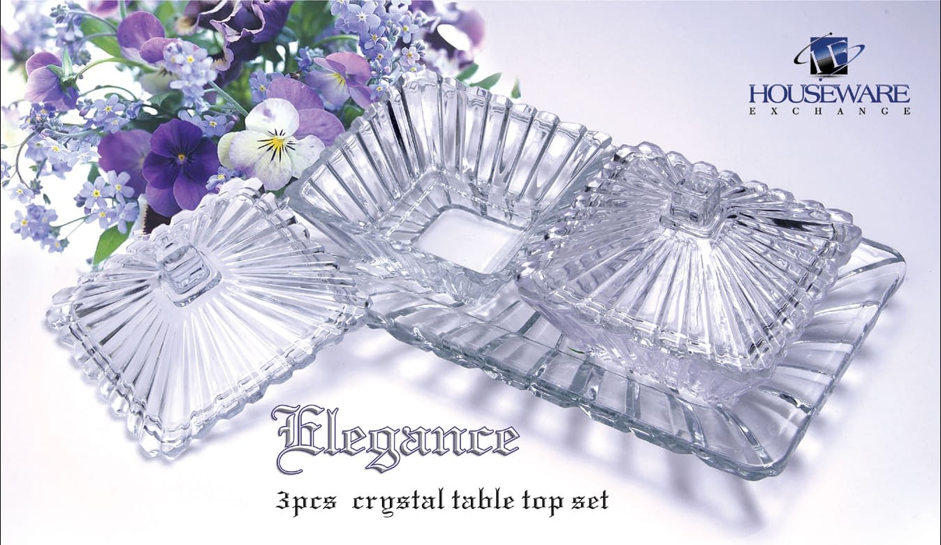 5 Pc  Crystal Table top set- Elegance