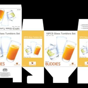 18 pc tumbler set- Buddies-Gift Box-9oz 10 oz 10oz