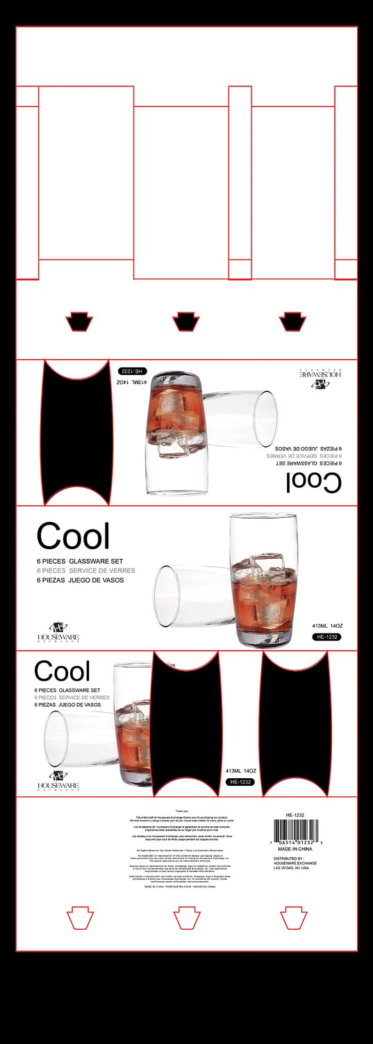 6 pk 14oz  tumbler set- Cool