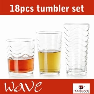 18 PC Tumbler set - Wave-Gift Box- 9oz 10 oz 10oz