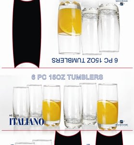6 pc 15oz Italiano Tumbler set