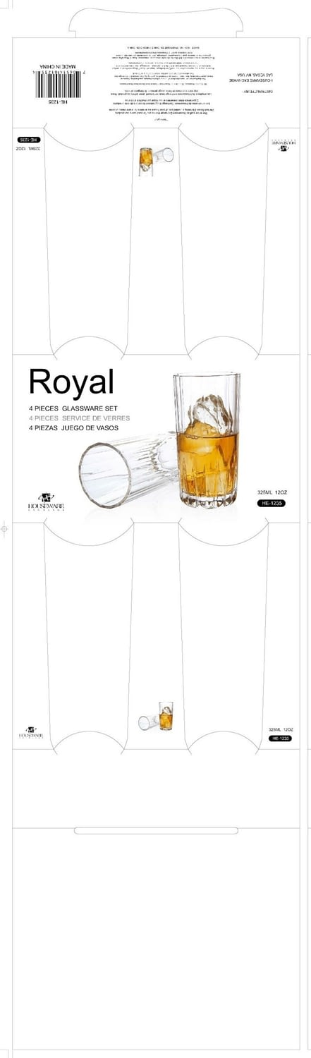4 pk `12 OZ Royal Tumblers