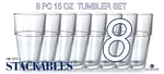 8 pc 15oz Tumbler set -stackable-Gift Box