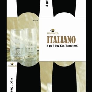 4 pc 15oz Cut Tumblers-Italiano-Window